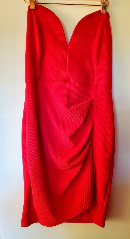 Fuchia Pink Deep Plunge V Dress